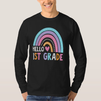T-shirt Cute arc-en-ciel Bonjour 1ère année enseignant élè