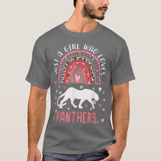 T-shirt Cute Arc En Ciel Juste Une Fille Qui Aime Panthers