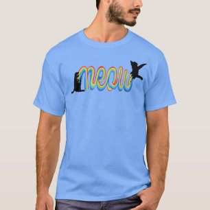 T-shirt Cute arc-en-ciel rétro Amoureux des chats coloré K