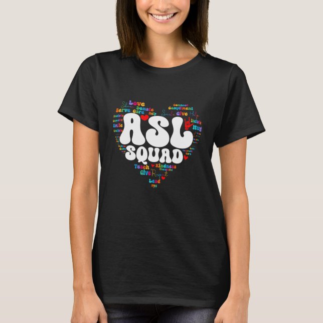 T-shirt Cute ASL SQUAD Appreciation Week back to school (Devant)