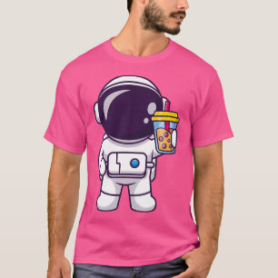 T-shirt Cute Astronaut Bubble Tea Dans L'Espace