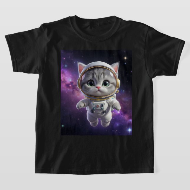 T-shirt Cute Astronaut Cat in Space - 3D Cosmic Galaxy (Poser)