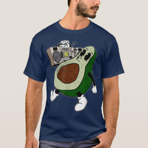 T-shirt Cute Avocado Fruit Écoute de la musique Boom Bo po