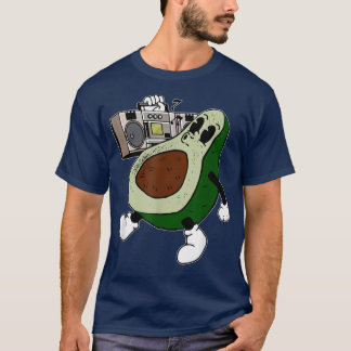 T-shirt Cute Avocado Fruit Écoute de la musique Boom Bo po