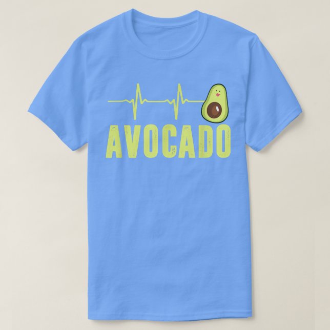 T-shirt Cute Avocado Heartbeat, Vegan For Men Women, Guaca (Design devant)