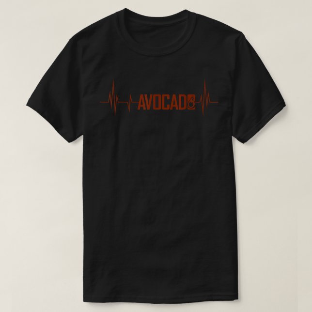 T-shirt Cute Avocado Heartbeat, Vegan For Men Women, Guaca (Design devant)