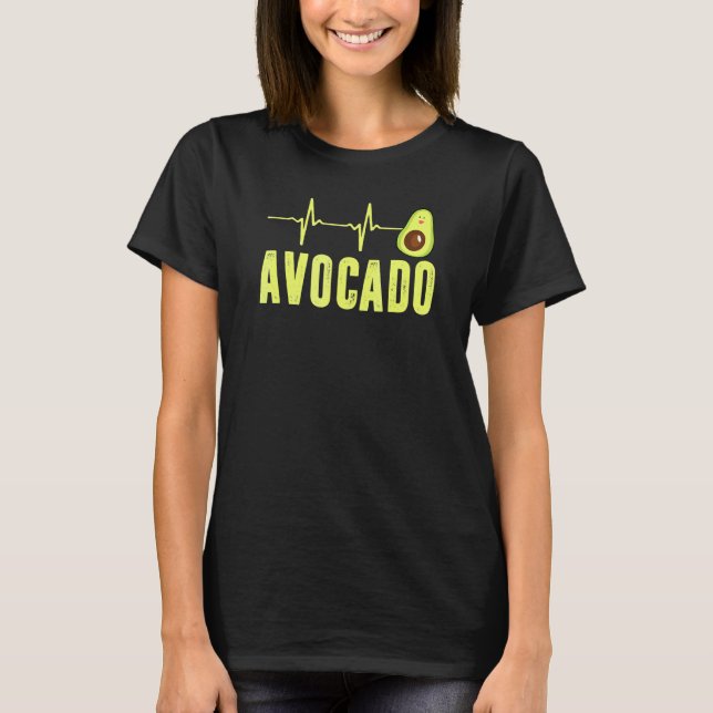 T-shirt Cute Avocado Heartbeat Vegan pour hommes femmes Gu (Devant)