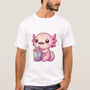 T-shirt Cute Axolotl Boire Boba Tea
