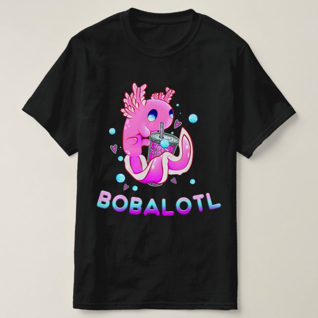 T-shirt Cute Axolotl Lover Bobalotl Boba Kawaii Anime Japa (Design devant)