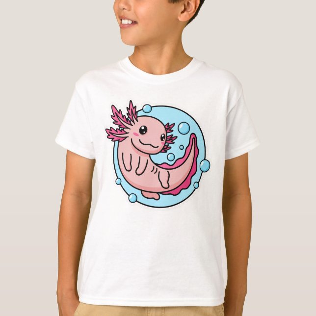 T-shirt Cute Axolotl Lover Drôle Axolotl Enfants Hommes Fe (Devant)