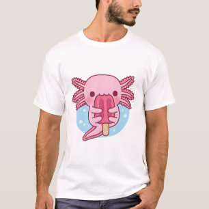 T-shirt Cute Axolotl Manger Popsicle Crème de glace