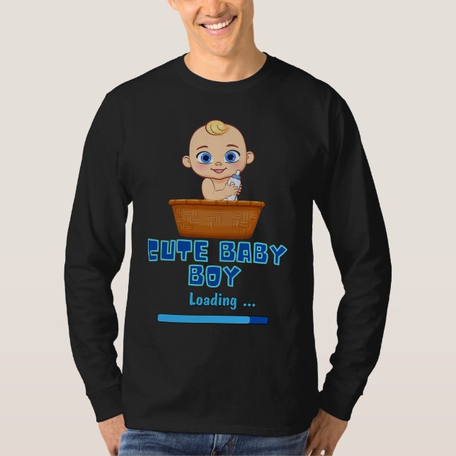 T-shirt Cute Baby Boy Loading Gender Party Pregnancy It's  (Devant)