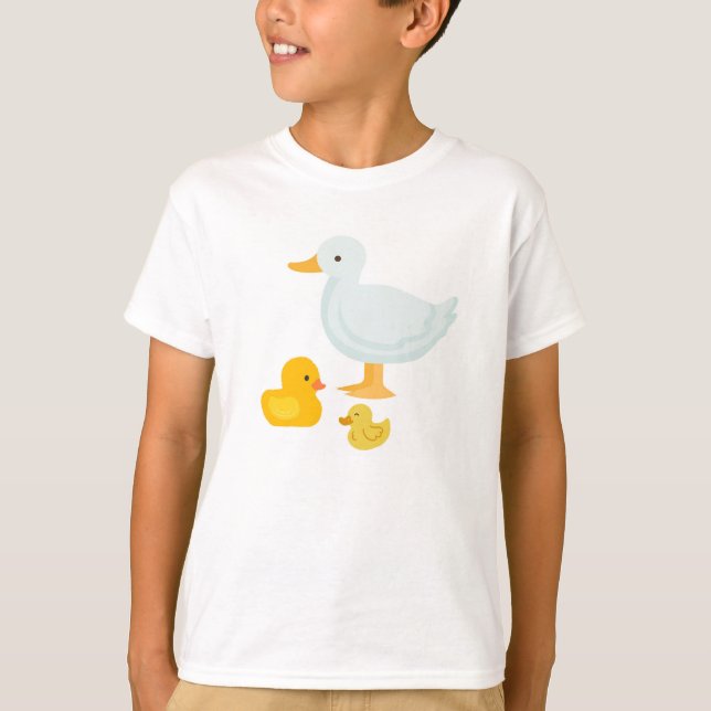 T-shirt Cute Baby Duck Mascot Design (Devant)