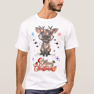 T-shirt Cute Baby Reindeer Wishing You a Merry Christmas!