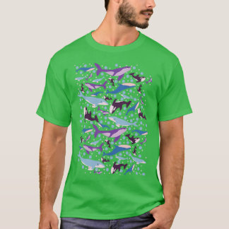 T-shirt Cute baleines design motif