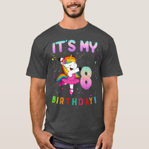 T-shirt Cute Ballet Unicorn Son 8ème anniversaire
