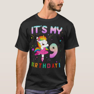 T-shirt Cute Ballet Unicorn Son 9e anniversaire