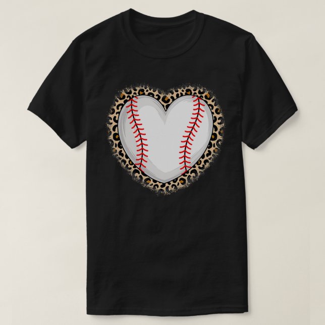 T-shirt Cute Baseball Heart Baseball Aime Femmes Filles (Design devant)