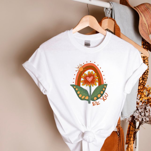 T-shirt Cute Be You Floral Arc-en-ciel Inspirivité moderne (Créateur téléchargé)