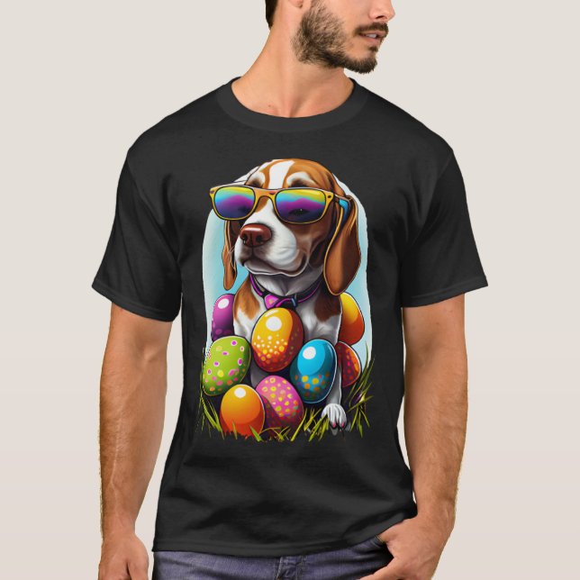 T-shirt Cute Beagle Easter Eggs Dog Costume Womens Mens Ki (Devant)
