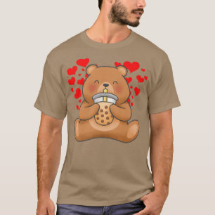 T-shirt Cute Bear Tea Bubble Tea Anime Japonaise Fille Ado
