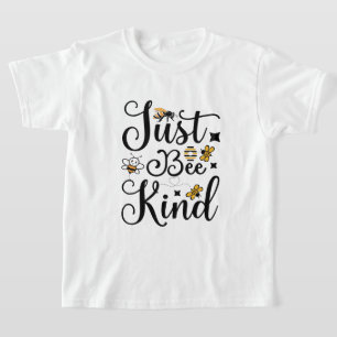T-shirt Cute bee kind girls art de mot