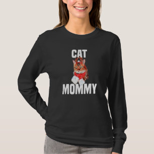 T-shirt Cute Bengale Chat avec Costume Reindeer Chat Maman