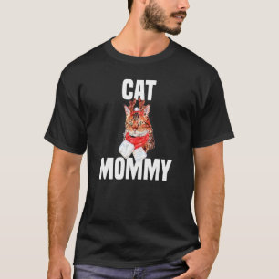 T-shirt Cute Bengale Chat avec Costume Reindeer Chat Maman