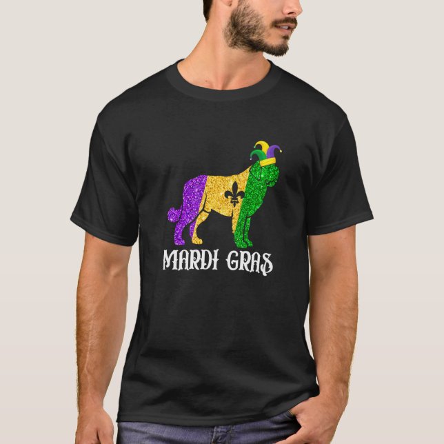 T-shirt Cute Bernard Dog Lover Mardi Gras Party Jester Mas (Devant)