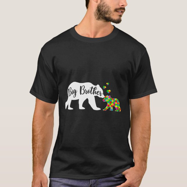 T-shirt Cute Big Brother Bear Sensibilisation sur l'autism (Devant)