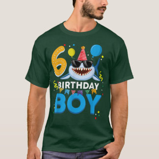 T-shirt Cute Birthday Boy 6 Years Old Kids 6th Birthday Bo