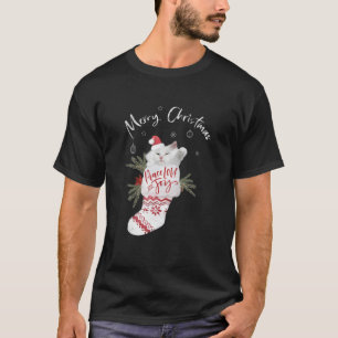 T-shirt Cute Blanc Chat Paix Amour Et Joie Joyeux Chat Chr