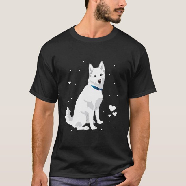 T-shirt Cute blanc Husky Sibérien Doux Chien Blanche Neige (Devant)