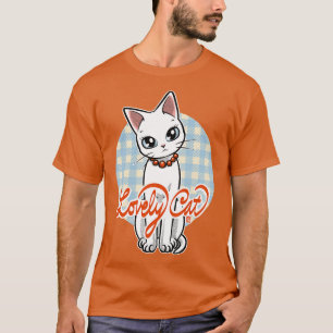 T-shirt Cute blanche chat Misty