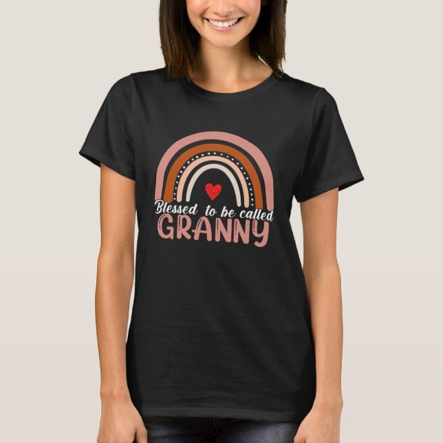 T-shirt Cute Blessed To Be Called Granny Rainbow Women Mot (Devant)