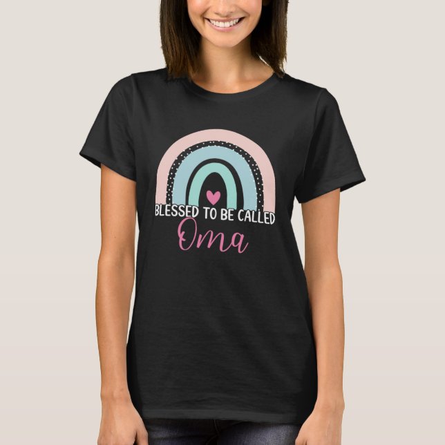 T-shirt Cute Blessed To Be Called Oma Boho Rainbow Mom Gra (Devant)