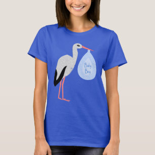 T-shirt Cute Blue Baby Boy Stork