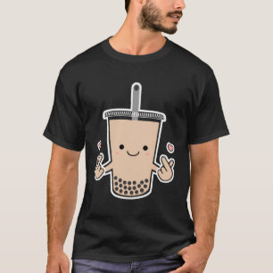 T-shirt Cute Boba K Pop Bubble Lait Thé Coréen Doigt