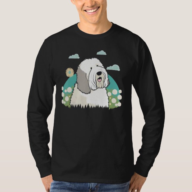 T-shirt Cute Bobtail Dog on Old English Sheepdog  2 (Devant)
