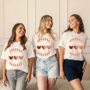 T-shirt Cute Boho Valentines Coeurs de la Journée