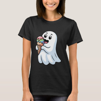 T-shirt Cute Boo Ghost Eating Ice Cream Halloween Spooky C