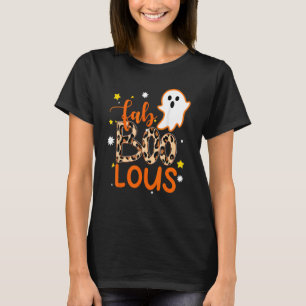 T-shirt Cute Boo Ghost Halloween Fab Boo Lous Leopard
