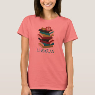 T-shirt Cute Book Stack Bibliothécaire Cadeau