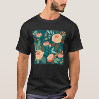 T-shirt Cute Botanical Roses Illustration Gorgeous Flower