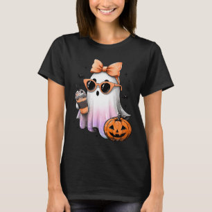 T-shirt Cute Bougie Ghost Café Citrouille saison Éffrayant