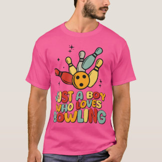 T-shirt Cute Bowling Juste Un Garçon Qui Aime Bowling Bowl