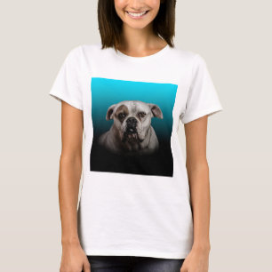 T-shirt Cute Boxer Dog w Blue Black Gradient arrière - pla
