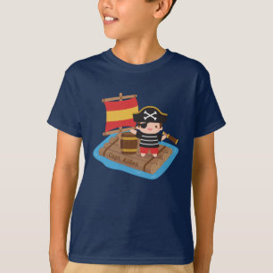 T-shirt Cute Boy Pirate Adventure Raft Kids Personnalisé