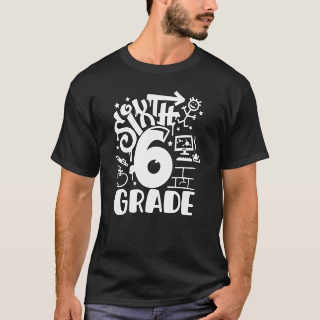 T-shirt Cute Boys Kids 6e Classe Équipe d'équipes de 6e cl (Devant)