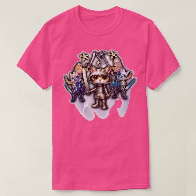T-shirt Cute brave chats de combat (Design devant)